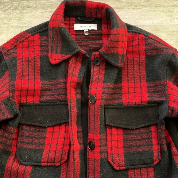 John + Jenn Baxter Jacket Red Plaid Shacket Shirt Jacket - Women’s‎ XS - Picture 5 of 10
